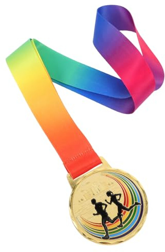 Ciieeo Laufmedaille aus Leichter Zinklegierung mit Goldglanz Medaille für Leichtathletik und Marathonwettkämpfe Inkl Komfortablem Halsband für Outdoor Sportveranstaltungen
