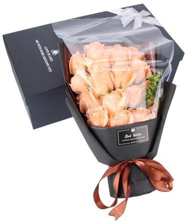 MOTHNUR Bouquet di 18 Rose in Sapone Scatola Regalo Nera Fiori Decorativi per San Compleanno e Festa della Mamma Petali Realistici e Colori Intensi Regalo Elegante per Fidanzata e