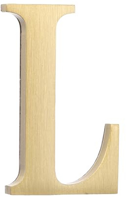QUARKZMAN 1.8 Inch House Letter, Plaque De Porte De Boîte Aux Lettres En Laiton Autocollante, Finition Brossée Pour Bureau Hôtel Appartements, Jardin (Lettre L, Ton Or)