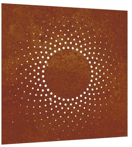 Trädgårdsväggdekoration 55 x 55 cm cortenstål soldesign rostig väggkonst metallbild utomhus dekoration väderbeständig hållbar