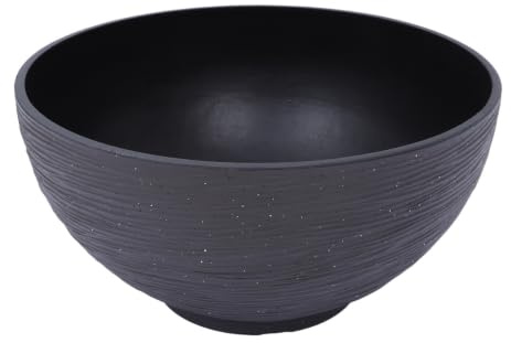 ABOOFAN Portable Lightweight 8l Black Plastic Hydroponic Bowl Planter with Modern Look for Succulent and Water Lily Plants, for Garden and Patio Use