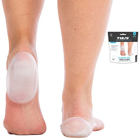 Tuli's Classic Gel Heel Cups, Cushion Insert for Plantar Fasciitis, Shock Absorption, and Heel Pain Relief, 1 Pair, Regular