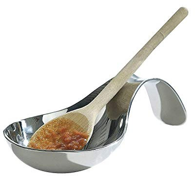 EVOKK Stainless Steel Spoon Rest 20cm, Polished Spoon Rest Kitchen, Durable Spoon Holder Tray for Cooking, Ladles & Tea Spoons