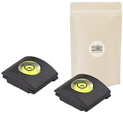X2 Protège Griffe avec Niveau à Bulle Cache Griffe Flash. Cache Sabot Flash pour Appareil Photo DSLR Protection Niveau a Bulle Photo - ADAPTOUT Marque FRANÇAISE