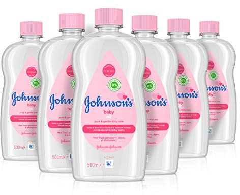 Johnson's Baby Oil 500ml Double Moisture Healthy Skin 6er Pack