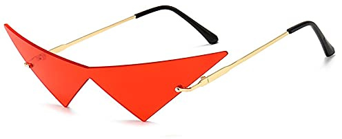 ShFhhwrl Klassisch Sonnenbrille Randlose Sonnenbrille Frauen Mode Einteilige Linse Sonnenbrille Weiblich Trend Dreieck Brille Män