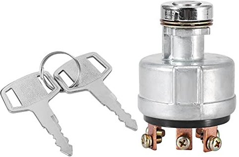 Akozon Contacteur à Clé Contacteur Demarrage Tracteur Remplacement pour Kobelco SK200-3 SK200-5 SK120-5 Interrupteur de Démarrage Avec 6 Bornes Excavatrice de Fil 2 Clés