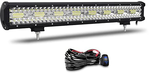 Willpower 23 Zoll 58CM 480W Led Arbeitsscheinwerfer Bar Led Scheinwerfer 12V 24V Wasserdicht Flutlicht Spot Combo Led Bar für Offroad Auto Traktor Zusatzscheinwerfer Rückfahrscheinwerfer mit Kabelbaum