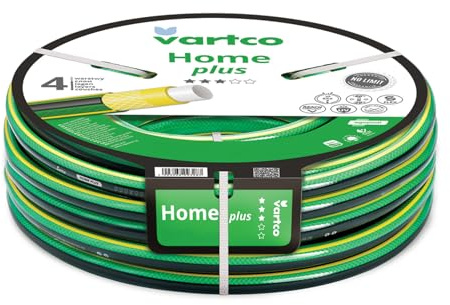 Vartco Home Plus 4-lagiger Wasserschlauch Anti Twist Gartenschlauch Schlauch Gartenbewässerung Flexibel Flexischlauch Polyester-Kreuzgeflecht UV-beständig 27 Bar (3/4 20m)