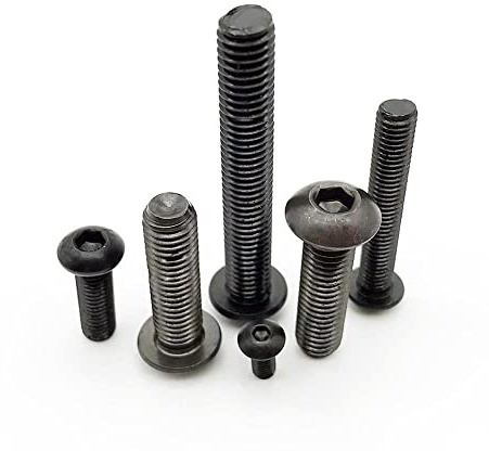 50PCS M2,4mm,NEGRO DE NEGRO 10.9 HEX HEX HEX BOTÓN CABEZA DE SEGURÓN ALLEN TORNILLO