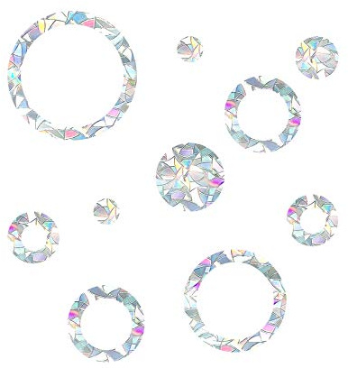 Ring and Circle Static Window Clings Anti Collision Window Decals for Bird Strikes, Glass Awareness Stickers, Stop Birds Flying into Windows, Set of 35