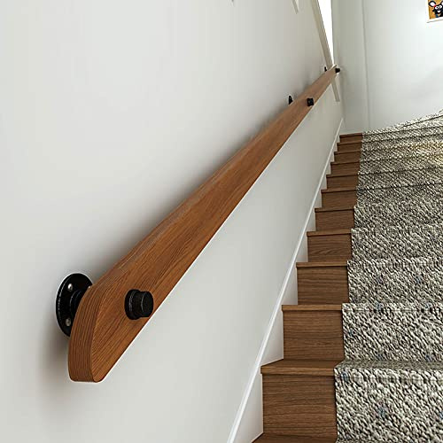 Corrimano Corrimano in Legno, ringhiera a Parete Sezione da 30 a 600 cm per gradini, Facile da installare, ringhiera Antiscivolo per Scale Interne Esterne, Forte capacità portante
