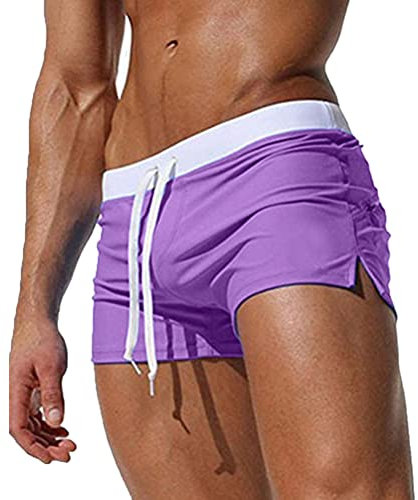 Oanviso Badeshorts für Herren Schnelltrocknend Swimwear A Lila XS