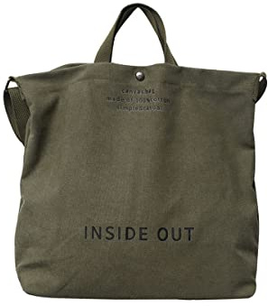 UICIOP Sac à main fourre-tout en toile pour femme - Sac à bandoulière décontracté avec poignée supérieure, vert militaire, Taille unique