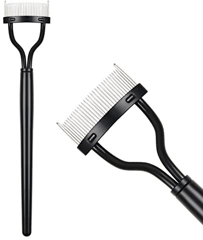 URAQT Peigne à Cils, Brosse cils, Pliantes Cils Peignes, Séparateur de Cils Peigne à Cils en Acier Inoxydable, Séparateur de Cils, Peigne à cils pour Femme Fille Outil de Maquillage