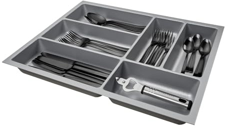 SO-BOX 2 Besteckkasten, Silbergrau, B=35,9 x T=46,2 cm, mit Kanvas-Struktur | Für Nobilia-Schubladen bis Juli 2012, Breite 45 cm, Tiefe 46,2 cm.