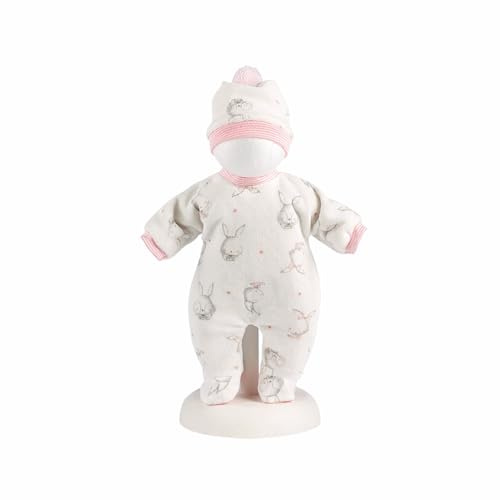 Llorens 1063206 dockkläder för 32 cm dockor, rosa pyjamas-set med söta kaniner, dockpyjamas med sovmössa, docktillbehör