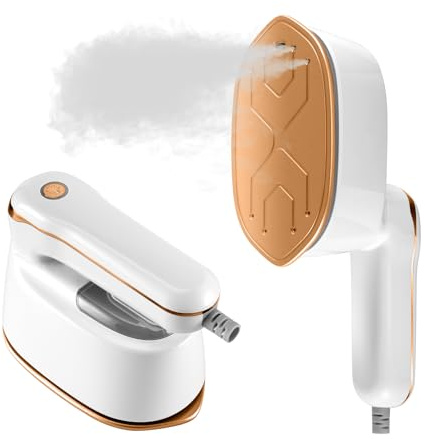 Unbbty Clothes Steamer, 2-IN-1 Travel Steamer for Clothes, Powerful steamer clothing for Travel, 1100W, Fast Heat-up, 3 Steam Levels Output, Handheld Steamer for Clothes (White)