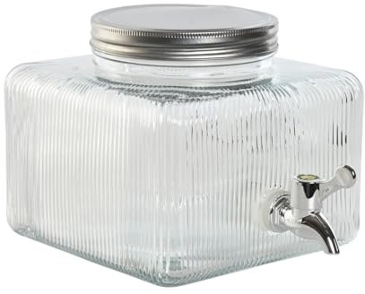 Home ESPRIT Dispensador de Agua Transparente Metal Silicona Cristal ABS 3,5 L 19 x 25 x 16 cm