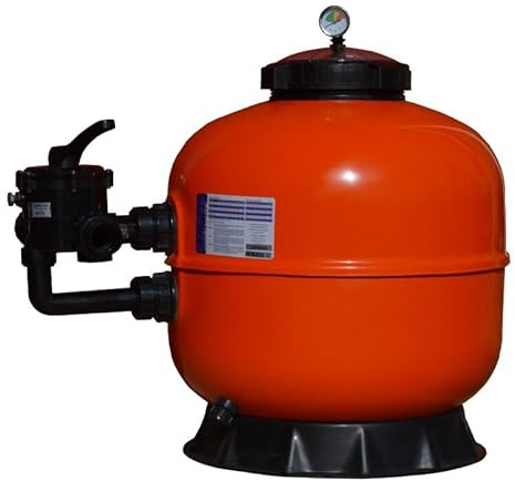 SPIRATO Sandfilter mit 635 mm Durchmesser für große Pool - Profi Poolfilter aus Polyester mit seitlichem Ventil