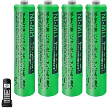 Batteria AAA da 400 mAh per telefono, batterie AAA ricaricabili per telefoni senza fili, batteria NI-MH da 1,2 V, 400 mAh, per telefoni Panasonic Gigaset