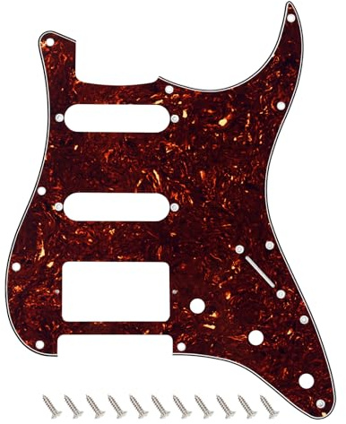 Banworks 4-lagiges Strat HSS Schlagbrett, 11-Loch E-Gitarren-Schlagbrett, SSH Schlagplatte für USA/Mexican Modern Style Standard Stratocaster ST JT/HB-02, Dunkelbraun, Schildpatt