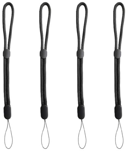 Kamera-Handschlaufe, 4-teilige Regenschirmschnur-Handschlaufe, Handschlaufe, verstellbar, Universal-Tragegurt, schwarz Taschenlampe, Kamera, Handy, MP4, Schlüssel