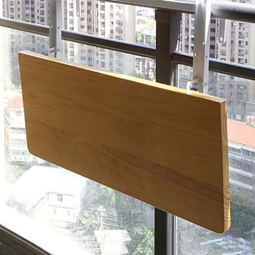 Klapptisch Balkon-Klapptisch, Außengeländertisch, verstellbare wandmontierte Balkonterrasse aus Massivholz, Geländer-Beistelltische für Terrasse und Garten (Farbe: Weiß, Größe: 80 x 35 cm) To pursue