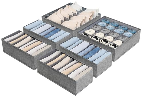 GENHH Schubladen Organizer Kleidung, 6 Stück pax schubladen organizer, Faltbox Kleiderschrank Organizer Aufbewahrungsbox Unterwäsche Socken BH Organizer Unterwäsche Socken Hemden Spielzeug