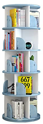 Kinderregal mit kleinem Bücherregal, um 360 Grad drehbar, vom Boden bis zur Decke, 40 x 160 cm, Blau