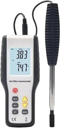 TIEOAXFT Compteur numérique Portable de Vitesse du Vent, Haute sensibilité, anémomètre Thermique à Fil Chaud, Instruments de Mesure, HT-9829