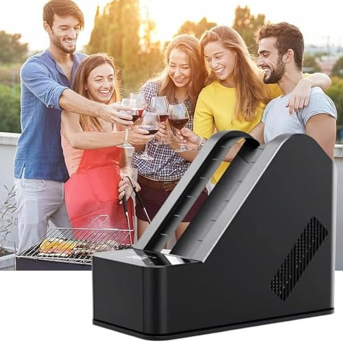 moupeaktain Enfriador De Botellas De Vino Eléctrico, Decantador De Vino, Portátil para Botellas De 750ml, Ideal para Una Sola Botella, 0℃-20℃, Sin Hielo, para Fiestas, Autocaravanas Y Hogar