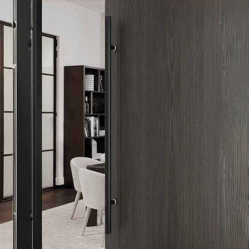 Coayuou Stangengriff Edelstahl Runden T-Bar 1 Paar Haustürgriff Knauf Länge 600/800/1000/1200/1500 MM Design Trifft Auf Funktionalität Ideal Für Den Täglichen Gebrauch(A-Black,1000mm)