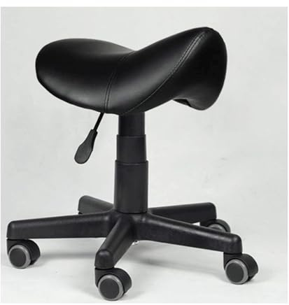 JAVPTAV Sattelhocker mit Rädern, höhenverstellbar, robuster Drehstuhl, Rollhocker, Ottomane, Sitz for Klinik, Zahnarzt, Spa, Massagesalon, Studio-Unterstützung(38-50cm)