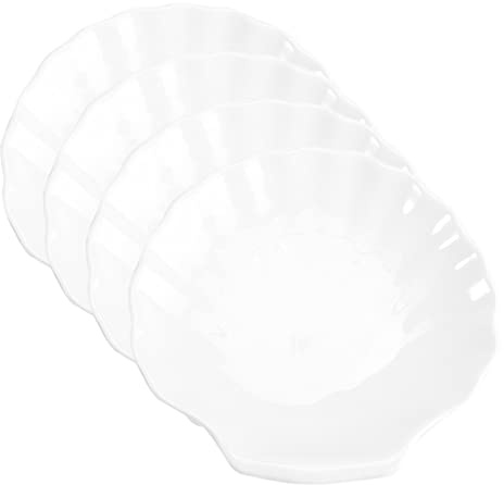 KOCKSHION 4 piezas Platos de Comida Forma de Concha Unidades para Servir Aperitivos y Desayunos Casa Reutilizables y Elegantes