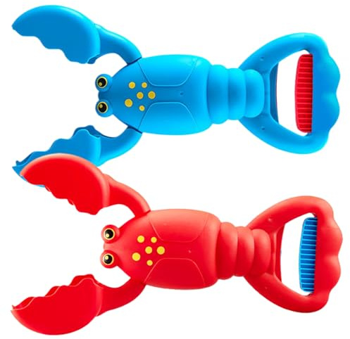 Sandbox Digger, 2PCS Safe Plastic Lobster Sand Digger, 13.4x7.1x2.4 Squeeze-and-Grab Beach Toys, Flexible Sand Toys for Kids Toddler Summer Pool Beach Toddler Pool