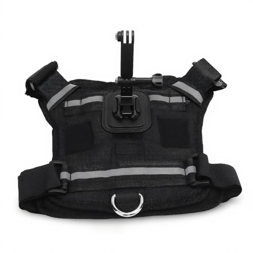 ASHATA Dog Harness Mount for Camera, Double Mounting Options Go Pro Harness Mount Made of Nylon and Plastic, Soft and Adjustable Dogs and Action Cameras