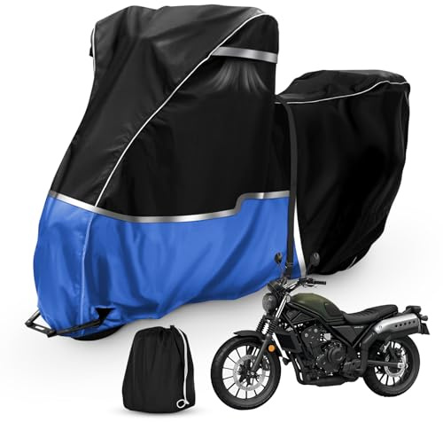 Motorradabdeckung Outdoor passend für Honda Scooter Model Forza 350 125 SH 125 350i, 420D Oxford-Stoff Wasserdicht Motorrad Abdeckung Abdeckplane Wetterfest Motorrad Abdeckung Plane, Schwarz & Blau