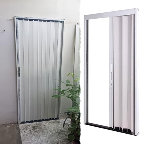 CMYUN Falttür Falttüren Innentüren Abschließbare Aluminium-Falttüren 203/210/243 cm, Verdunkelnde Falttür für Den Kleiderschrank, Moderne Falttür mit Rahmen und Beschlägen(96x96in(243.8x243.8cm))