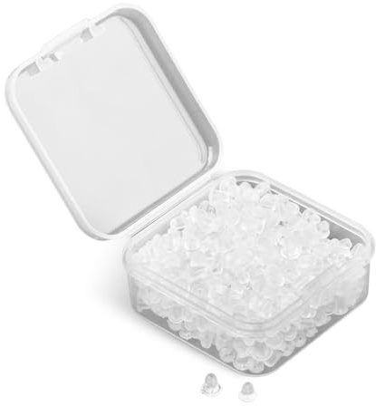 GNALIA Tuercas Pendientes 1 Caja 500 Unidades Transparente Silicona Tamaño Estándar