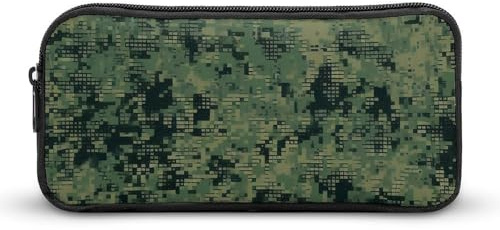 BVKWNTSA Pencil Case Green Army Digital Camouflage Printed Pen Case Storage Bag for Girls Boys Kids Used As A Pencil Case, Office Accessory, Cosmetic Bag