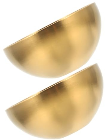 BIUDECO 2 piezas Cuencos de Acero Inoxidable para Servir de Bowls Redondos Multiusos para Ensaladas Frutas y Fideos Resistentes y Fáciles de Limpiar