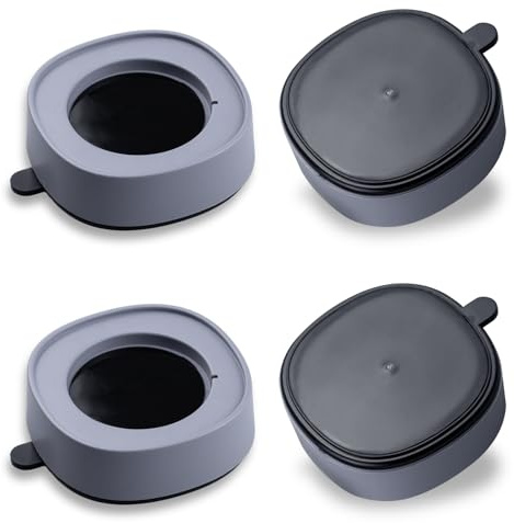 Suysion Patas Lavadora Antivibración 4 Piezas Grises, Soporte Antideslizante con Gran Ventosa, Almohadillas Antivibracion para Lavadora Secadora Frigorífico (Ø máx. 45 mm)