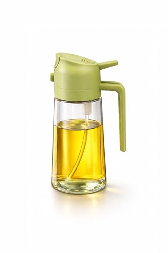 Spruzzino Olio Vetro per Cucina 470 ml in Vetro – Spray Dosatore Olio e Aceto – Nebulizzazione Fine Antispreco – Ideale per Friggitrice ad Aria, Griglia e Insalate
