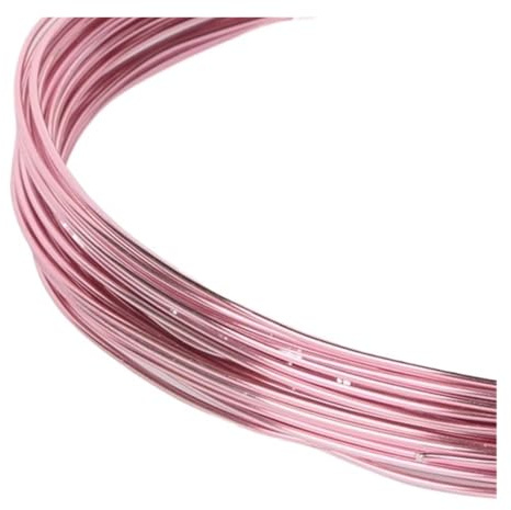 Aluminiumtråd 3–10 meter rund aluminiumtråd 1 mm/1,5 mm/2, mm mångsidig lackerad aluminiummetalltråd, för gör-det-själv-smycken (rosa, 2 mm 5 meter)