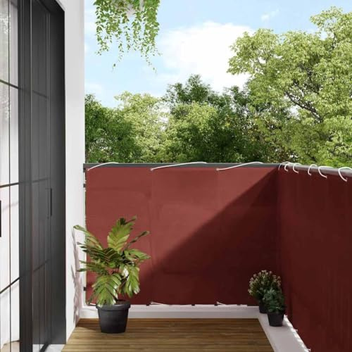 Balkon Windschutz Seitlich, Balkon-Sichtschutz Terrakotta 120x800 cm Polyester-Oxford für Balkon, Terrasse, Garten