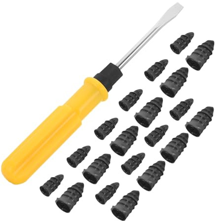 HOUDERCO Kit per Riparazione Pneumatici Tubeless e Normali Chiodi Grandi e Piccoli in Gomma, Cacciavite Incluso, Riparazione Rapida per Auto e Bici Elettriche