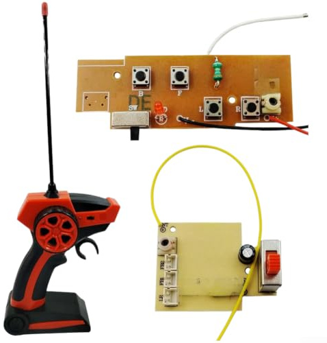 Control remoto de bricolaje, placa receptora de transmisor de 4 canales de 2.4 G, control remoto para proyectos de bricolaje de tanque de automóvil y barco (rojo)