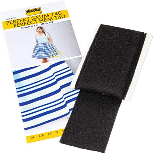 Vlieseline Perfekt-Saum, 100% PES, Schwarz, 4 cm x 3 m, 2VPH-99
