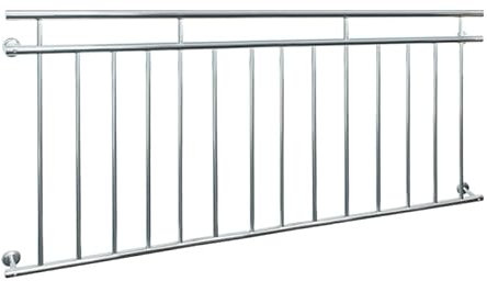 ECD Germany Ringhiera Balcone Francese 90 x 184 cm con 14 Barre Lucido in Acciaio Inox Supporto Protezione Finestre Griglia Parapetto Balaustra Inferriata a Sbarre Recinzione da Terrazza